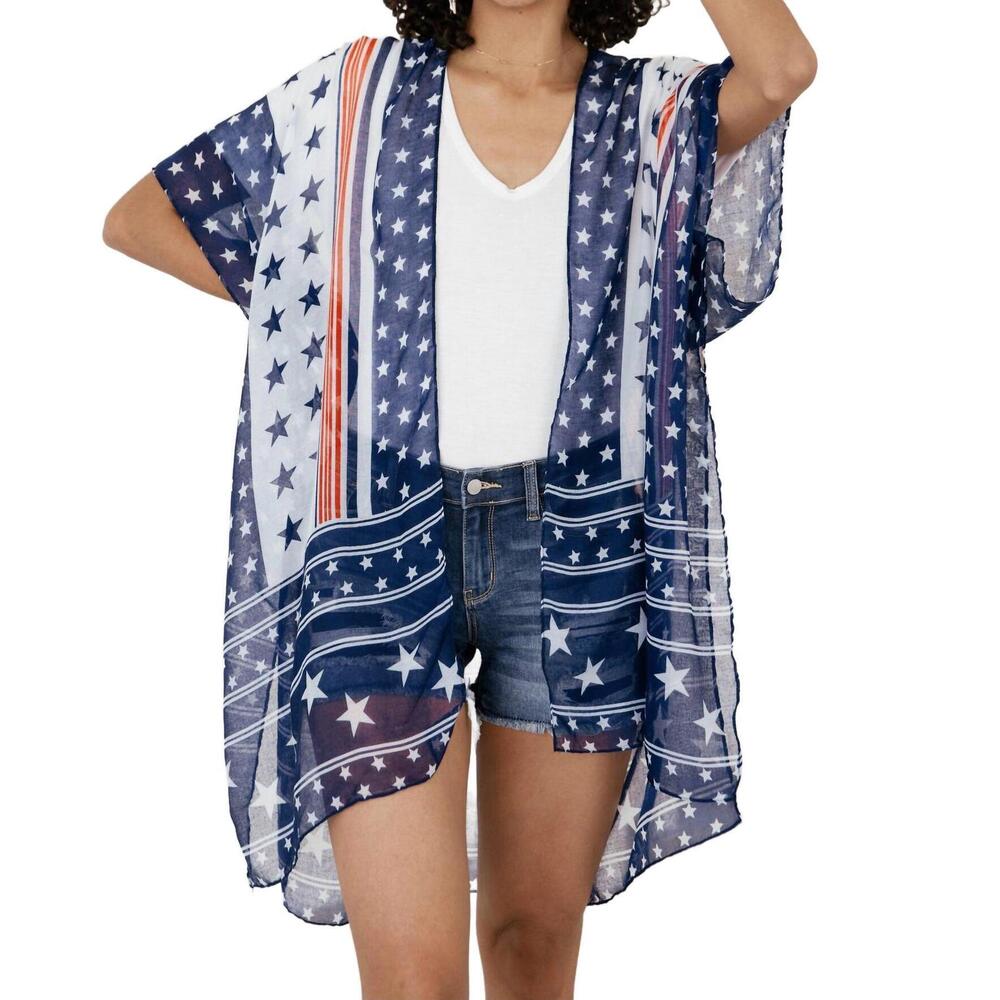 NEW WONA TRADING stars among the clouds kimono in blue